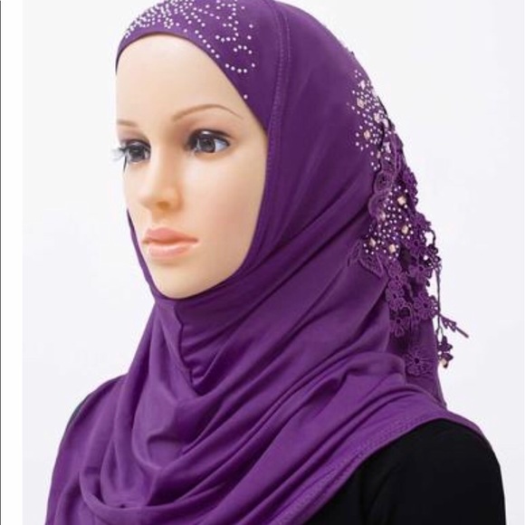 Accessories - NEW LOOK Embellished flower lace instant hijab